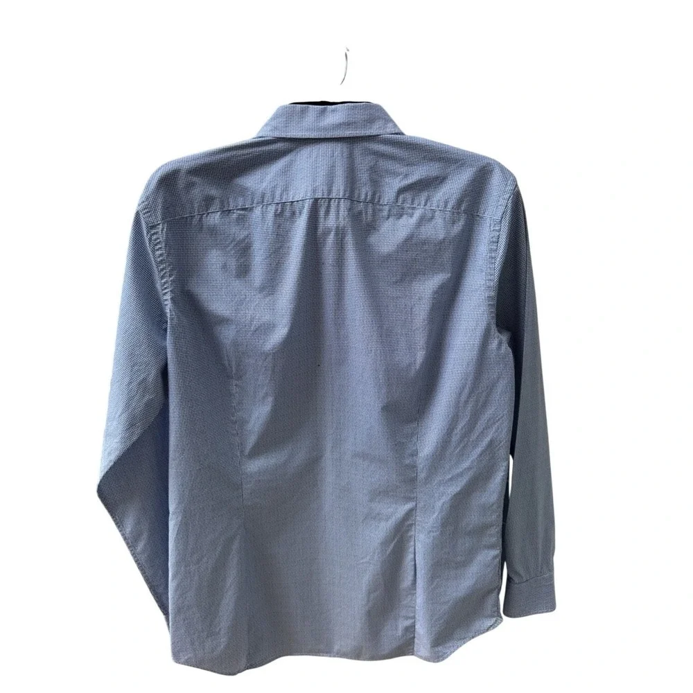 BANANA REPUBLIC. Blue/White Micro-Check Dress Shirt. Long Sleeves. Size M.